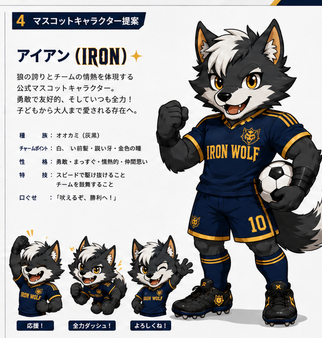 IRON WOLF マスコットキャラクター提案