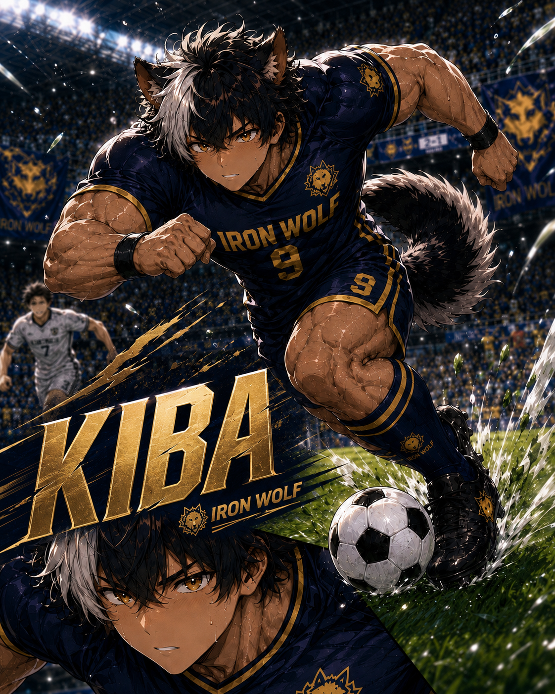 サッカーを楽しむキバ